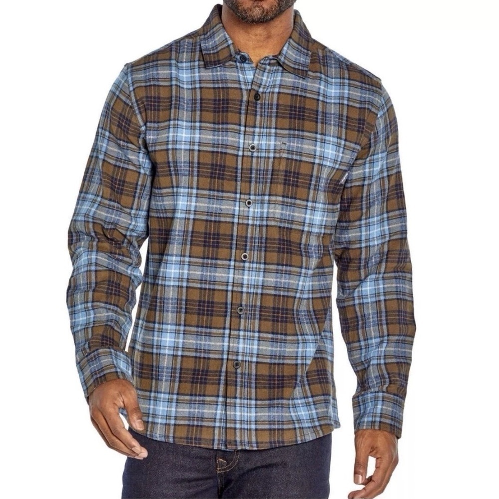 Eddie Bauer Mens Button Up Shirt Size S Bristol Flannel Deep Denim Plaid NWT $59